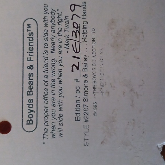 "Simone & Bailey . . . Helping Handa" Boyd's Bear Figurine - Picture 5 of 7